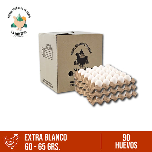Caja huevos extra blanco 90 unidades