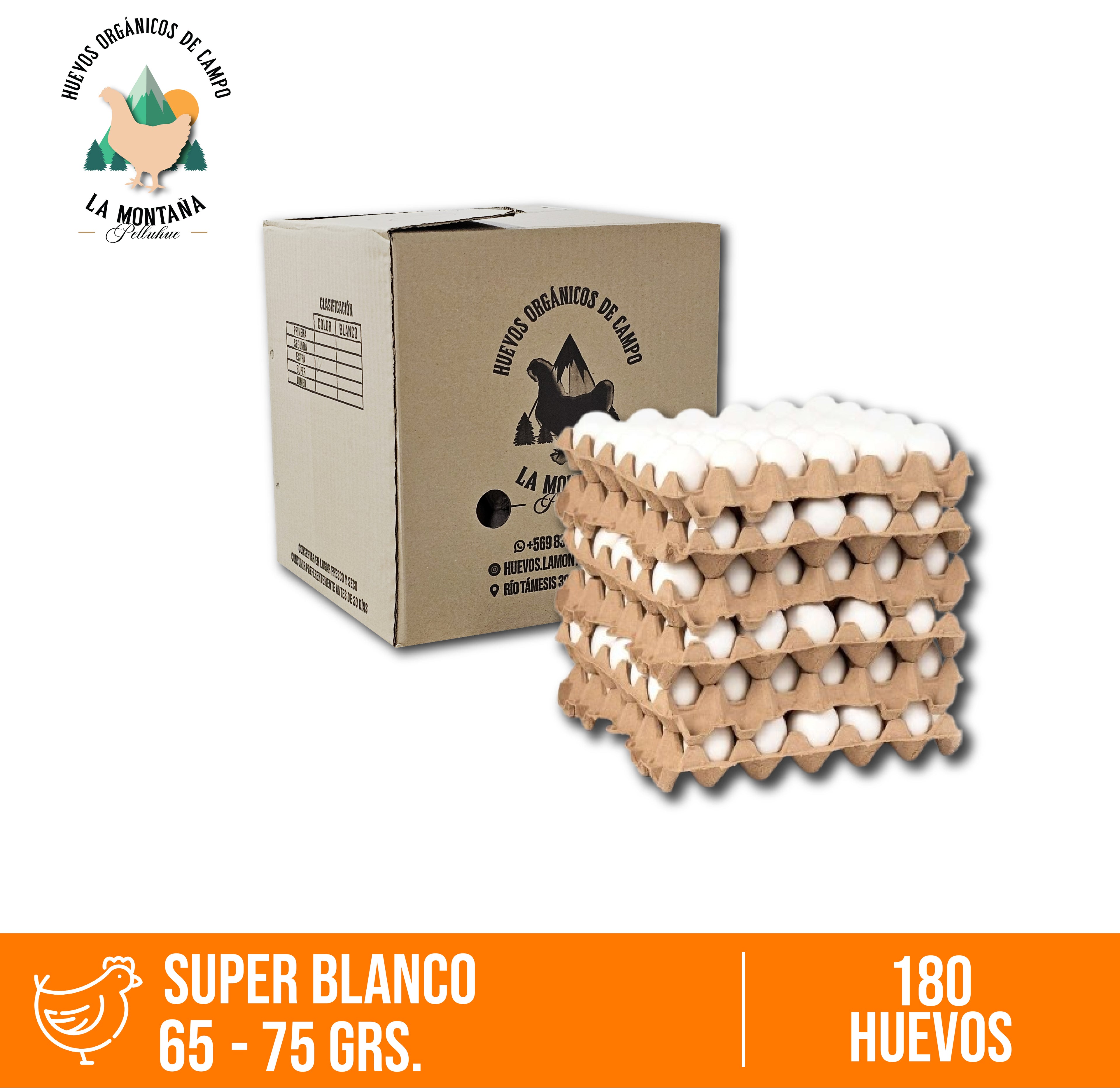 Caja huevos super Blanco 180 unidades