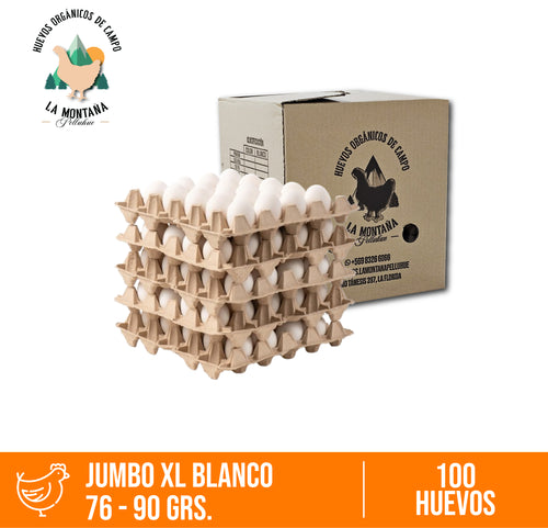 Caja huevos Jumbo blanco 100 unidades