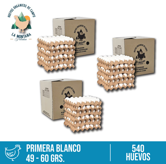 Pack 3 cajas 180 huevos primera blanco