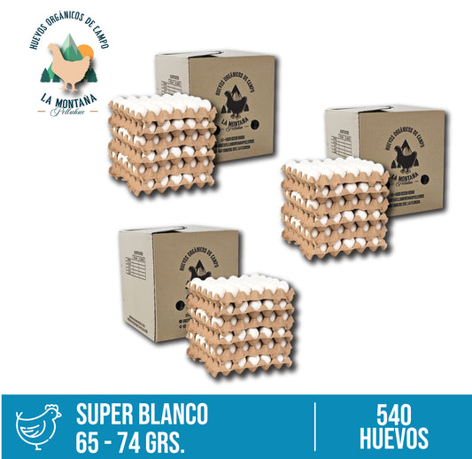 pack de 3 cajas 180 huevos super blanco