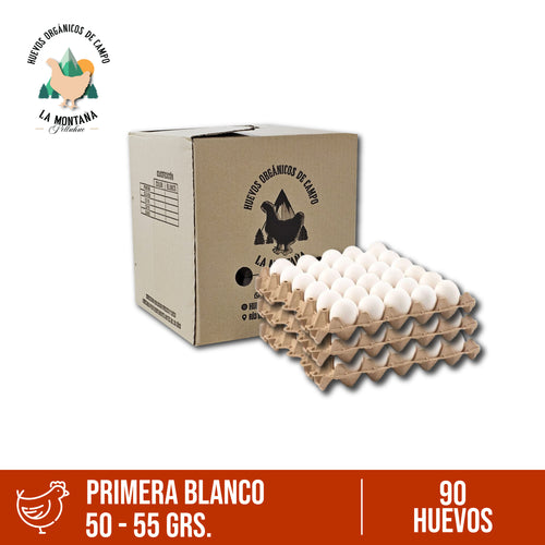 Caja huevos primera blanco 90 unidades