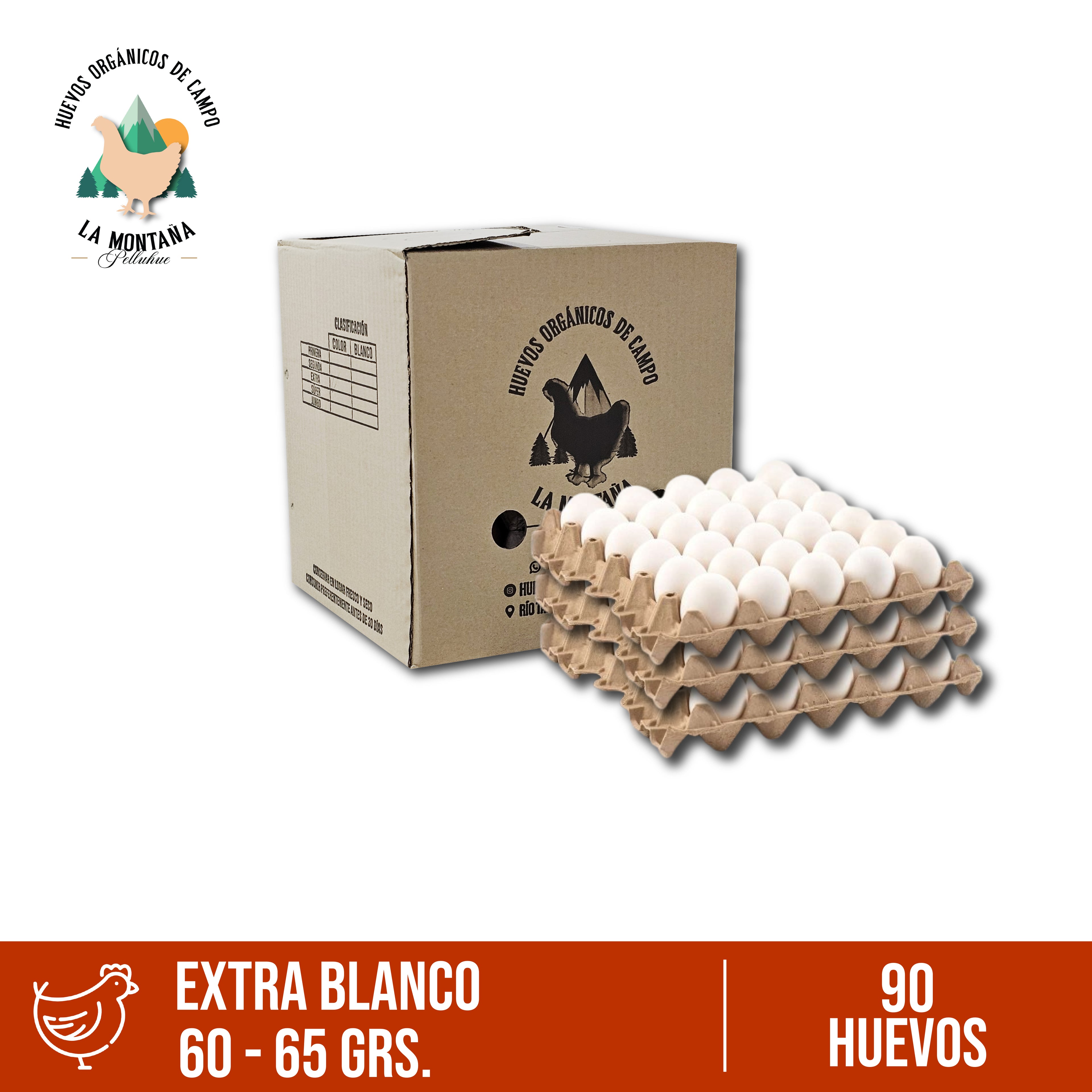 Caja huevos extra blanco 90 unidades