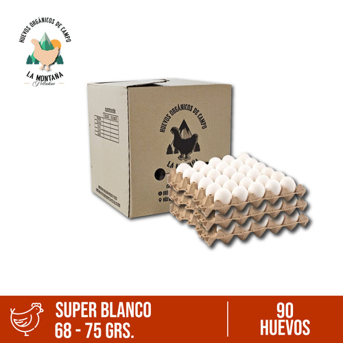 Caja huevos Super blanco 90 unidades