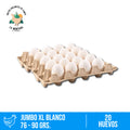 Bandeja huevos Jumbo blanco 20 unidades