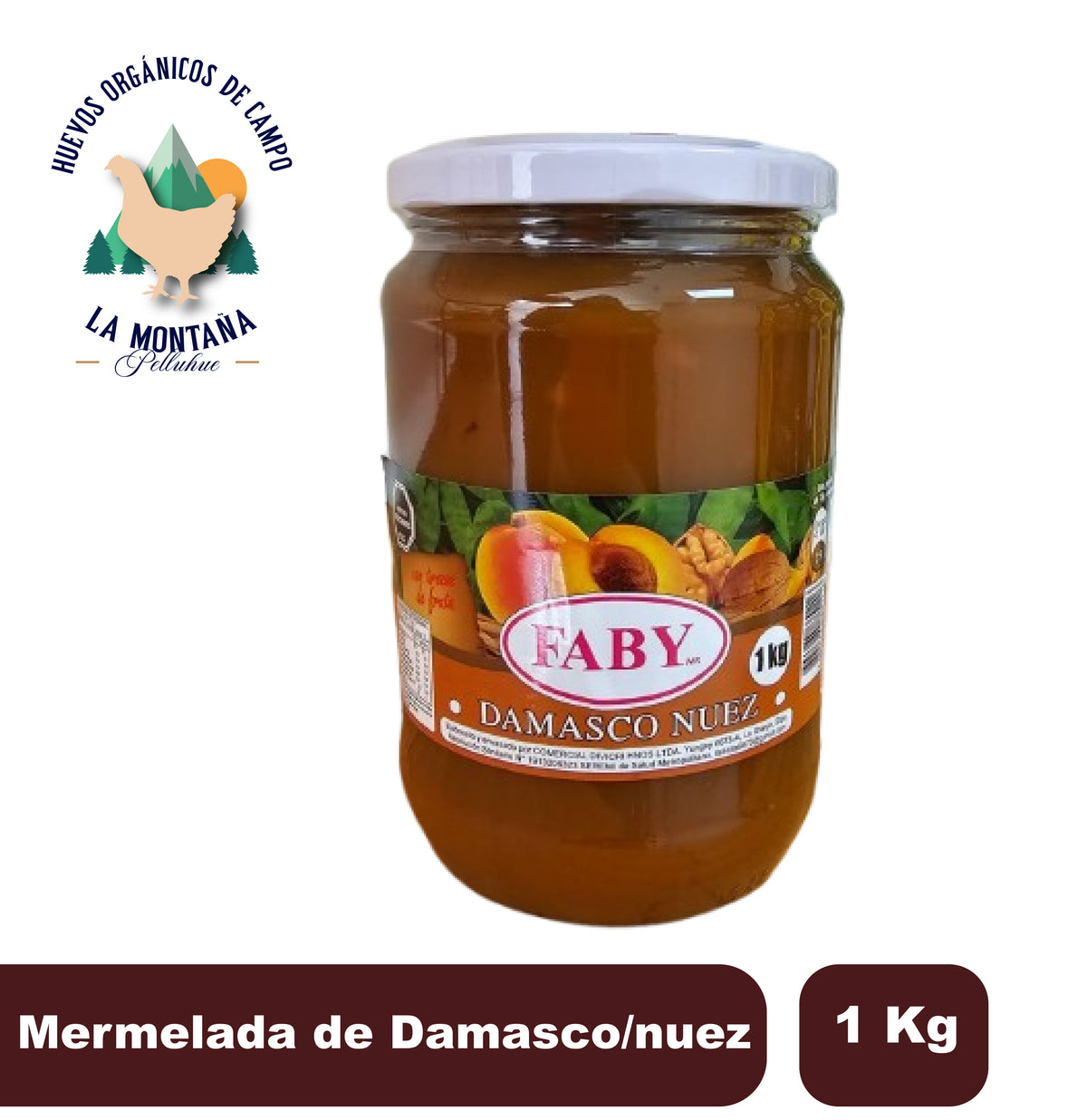 Mermelada Damasco/nuez 1 kilo – huevos la montaña pelluhue